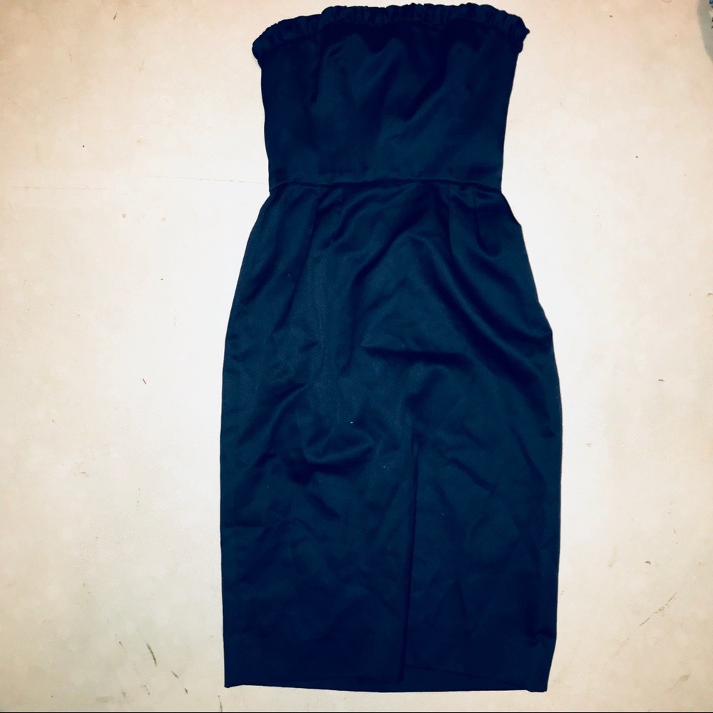 Vintage victor Costa strapless navy blue dress